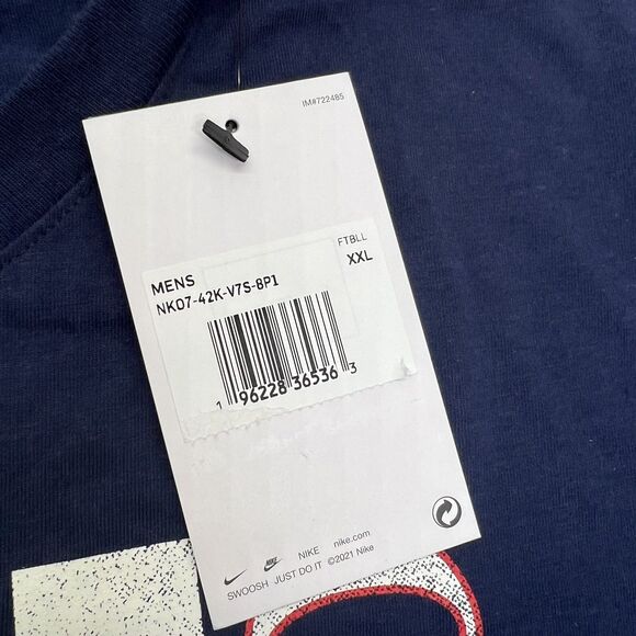 NEW XXL New York Giants Nike Men’s Navy Wordmark Logo Tri-Blend Shirt Blue - Picture 7 of 9